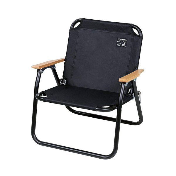 【日本CAPTAIN STAG鹿牌】黑色鋁合金折疊椅 摺疊椅 黑鹿單人椅 導演椅 露營椅 休閒椅