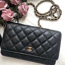 Chanel WOC AP0250 Chain wallet 包 荔枝紋肩背包 黑金鍊 現貨