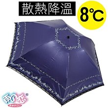 《缺貨中葳爾登》日本雨之戀散熱降溫8℃超級輕晴雨傘遮陽傘雨傘三折降溫洋傘黑蝴蝶骨架30207深紫內黑