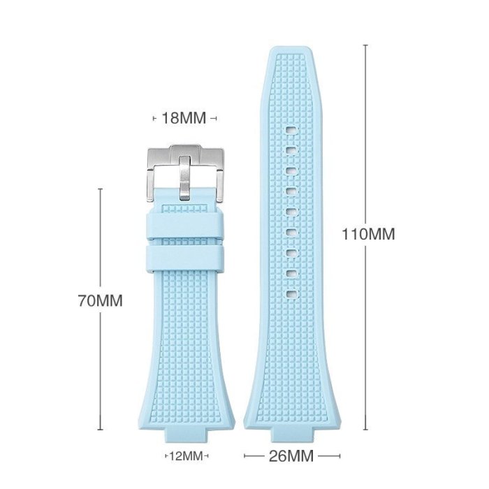 TISSOT 矽膠錶帶適用於天梭 PRX 系列錶帶 12 毫米橡膠手鍊女士男士錶帶防水柔軟運動錶帶手錶配件