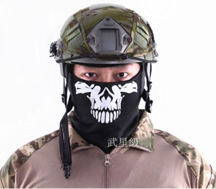 台南 武星級 網眼布料 骷髏頭套 C款(眼罩口罩面罩防護罩歹徒cosplay防風鏡生存遊戲恐怖份子飛虎隊SDU忍者CS