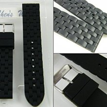 錶帶屋 代用ORIS BC 22mm及20mm浪琴 艾美 百年靈 BREITLING 五珠款鋼帶紋直身矽膠錶帶