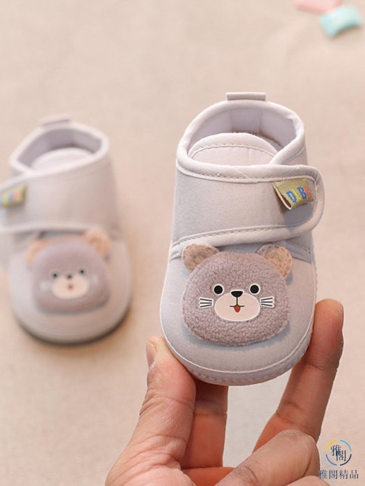 春秋嬰兒鞋寶寶步前鞋學步鞋不掉牛筋底布鞋4-6-8-10-12個月防掉.