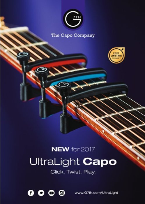 〖好聲音樂器〗G7th Capo-Ultralight - 英國設計夾式螺旋固定 移調夾