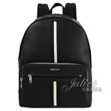 【茱麗葉精品】【全新商品】BALLY 6307869 HARYS 經典織帶拼接牛皮商旅後背包.黑 現貨