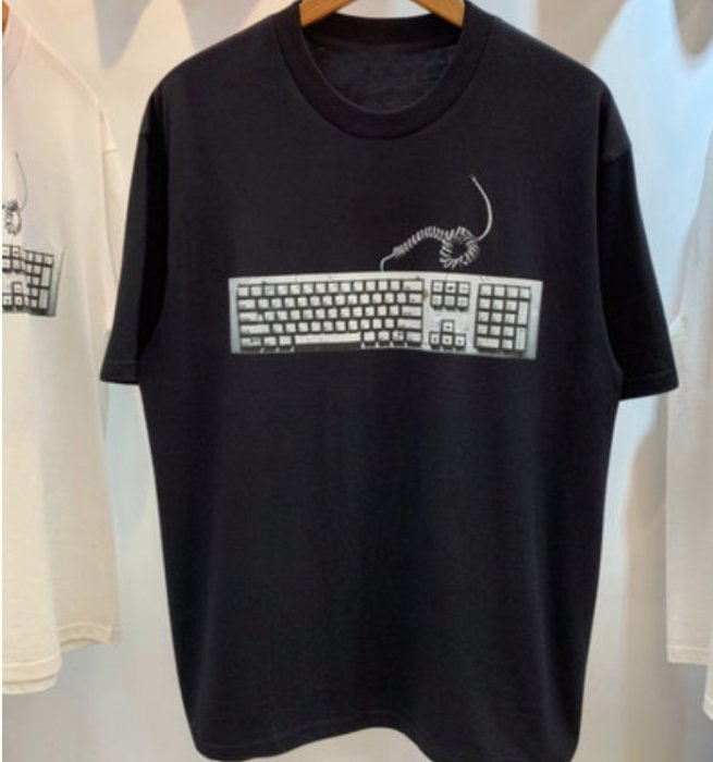 Supreme 新款19SS寬鬆美國潮牌Keyboard 鍵盤惡搞印花男女短袖T恤