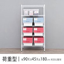 鐵架【荷重型 90x45x180cm 烤漆五層架】整體耐重500kg【架式館】波浪架/鐵力士架/層架/組合架/鐵架衣櫥