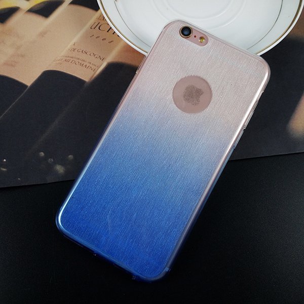 iPhone6(S)&Plus 4.7"/5.5" 漸層髮絲紋TPU保護殼(共有四種顏色：灰色、紫色、粉紅、藍色)