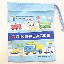 GIFT41 土城店 市伊瓏屋 工程車 GOINGPLACES 束口袋 縮口袋 日本製 4901610716502