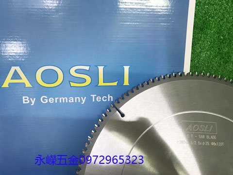 (含稅價)好工具(底價2100不含稅)德國品牌 AOSLI 職業用 380(15吋)*25.4*120T 切鋁用 鋸片