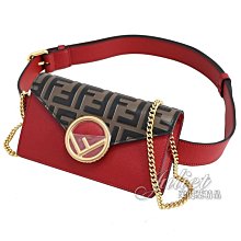 【茱麗葉精品】全新商品 FENDI 專櫃商品 8BM005 壓花小牛皮三用斜背/胸口包/腰包.紅/棕 現貨