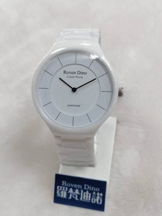 【幸福媽咪】網路購物、門市服務 Roven Dino 羅梵迪諾 公司貨 陶瓷錶 白/38mm RD6070