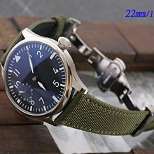 【時間探索】全新 IWC 萬國錶代用進口高級強化纖維錶帶 (22mm.21mm.20mm/軍綠色款)