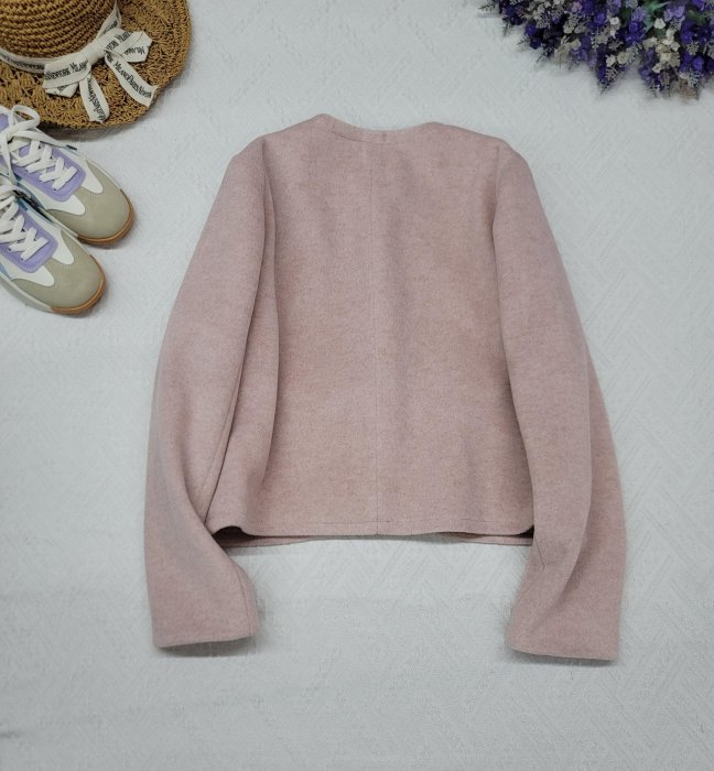 正韓korea韓國進口REINA粉色毛料長袖外套  現貨  小齊韓衣