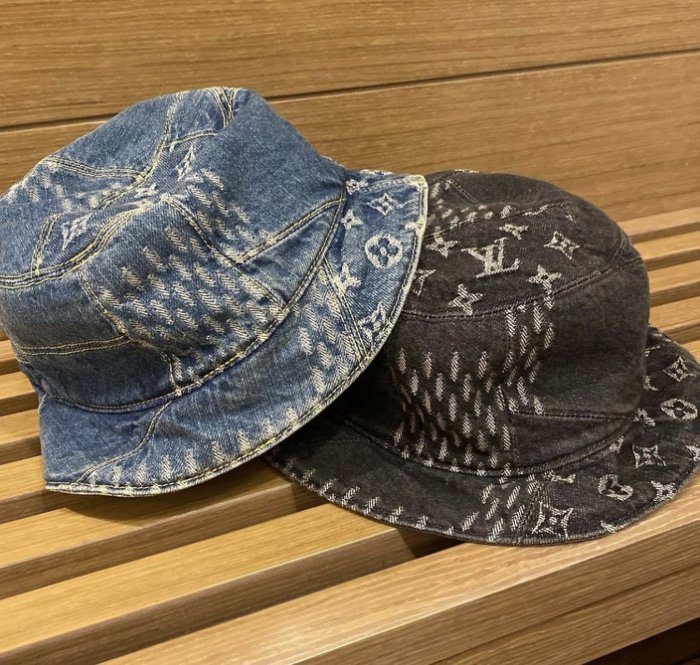 Lv Damier Geant Wave Monogram Sun Hat Black