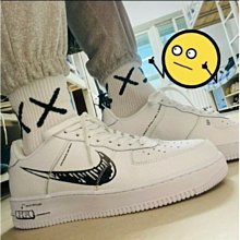 【正品】耐克Nike Air Force 1 Low Sketch - Black 手繪 彩繪 塗鴉 黑白 CW7581-101慢跑鞋