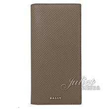 【茱麗葉精品】全新商品 BALLY 6307896 LALIROS 金屬LOGO壓紋牛皮對開長夾.大象灰 現貨