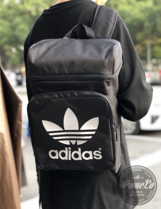 POMELO柚 ADIDAS ORIGINALS BACKPACK 黑白 後背包 旅行 夾層 筆電 三葉草 F76907