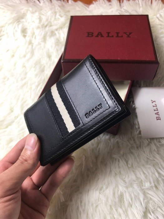 現貨代購 美日英專業代購團隊 BALLY 貝利 新款 短夾 皮夾 名片夾 卡包 錢包 零錢包 小巧可愛方便 黑色 可開發票