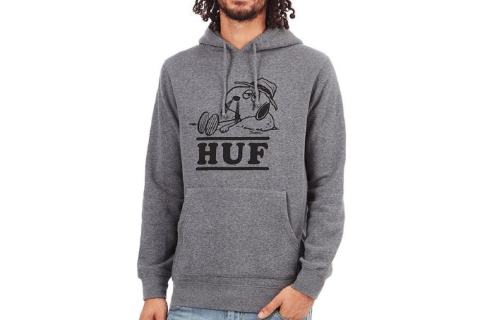 【A-KAY0】HUF X SNOOPY SPIKE NEEDLES HOOD GRREY 帽T 灰【PF64008GY】