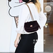 【茱麗葉精品】全新精品 COACH 專櫃商品 CE720 MADISON 18 羊毛絎縫轉釦肩斜背包.酒紅 現貨