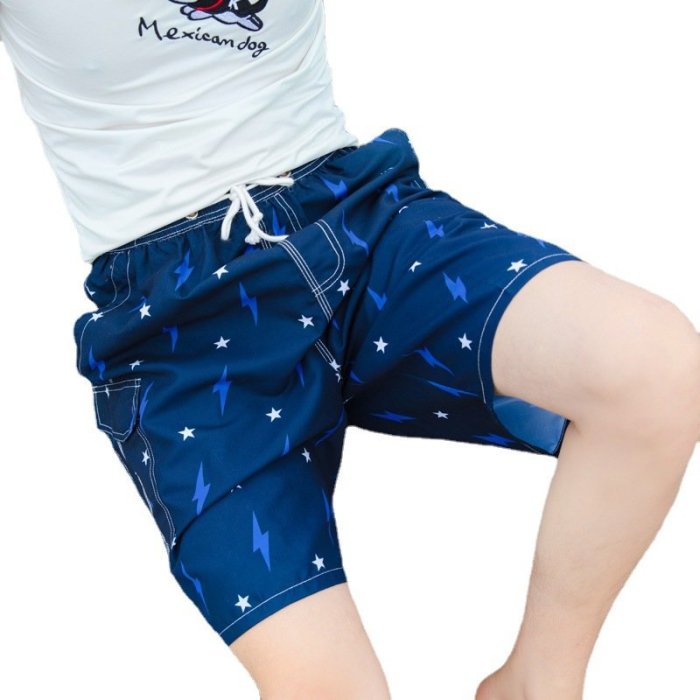 夏季海邊度假沙灘褲男溫泉寬松大碼情侶裝泳褲五分短褲大褲衩