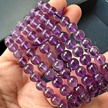 高優質-天然成色透料 巴西(淺亮色)紫水晶6.34mm（三圈）多圈手珠手鍊DIY串珠隔珠能量項鍊•點點水晶•低價起標