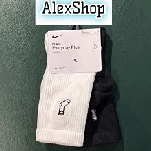 艾力克斯 NIKE EVERYDAY PLUS CRW 黑白小襪標 2雙一組中筒運動襪 男女 FB5709-901