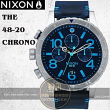 NIXON 實體店The 48-20 CHRONO LEATHER腕錶A363-2219公司貨//極限運動/禮物/情人節