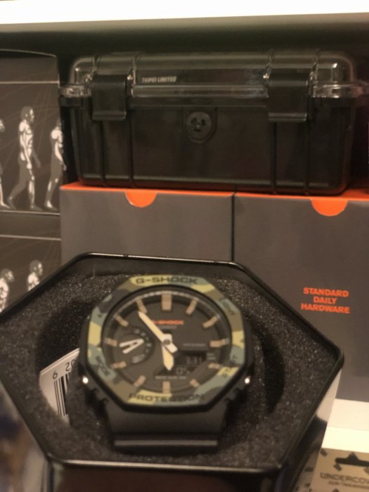 黃黑全新 CASIO G-SHOCK GA-2100SU-1A 迷彩黑色款 台灣卡西歐公司貨 超薄 雙顯 AP 皇家橡樹