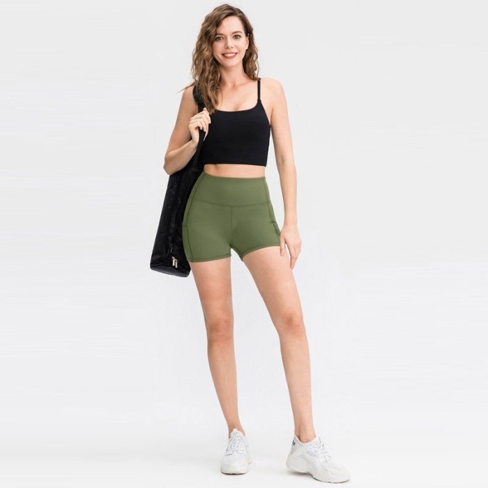 Coco衫-Lululemon 新款瑜伽短褲,帶側袋,適合跑步 12427-質量保障