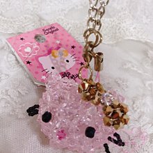 ♥小花花日本精品♥Hello kitty凱蒂貓粉色串珠造型公仔吊飾飾品-大頭款 可掛包包送人禮物67849208