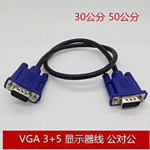 3+5 VGA線細線藍頭 液晶專用顯示器視頻線 超短30釐米 A5.0308