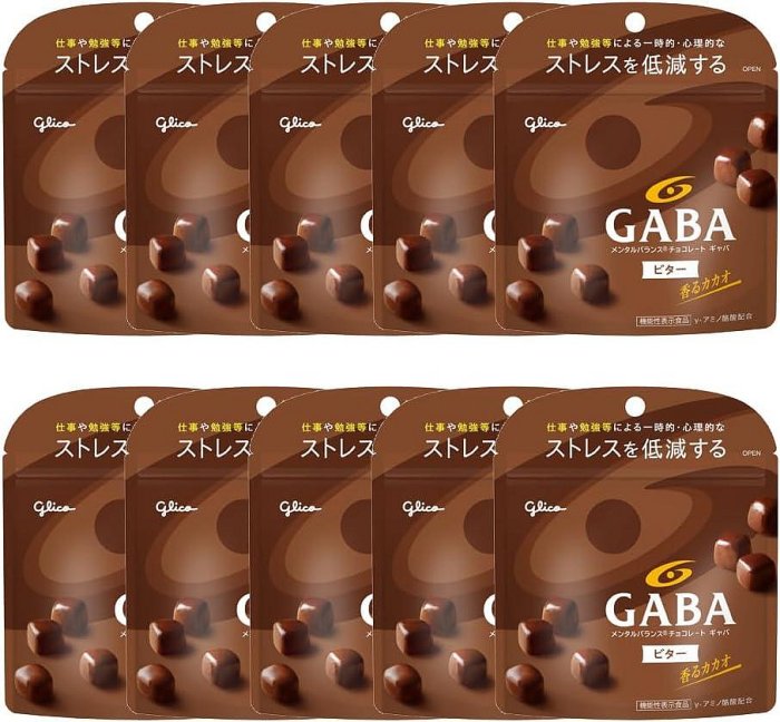 【GABA咖啡色苦味】日本食品 Glico固力果 GABA 舒壓 巧克力 機能 巧克力  51g×10個 下午茶❤JP