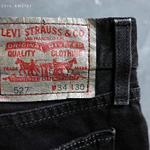 CA 美國品牌 LEVI'S 527 黑色仿舊 直筒 牛仔褲 34腰 一元起標無底價Q554