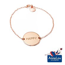 Anna Lou OF LONDON台北ShopSmart直營店 優雅字墜 玫瑰金手鍊 HAPPY