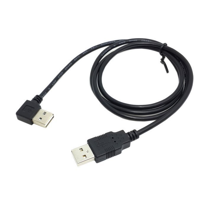 U2-061-RI-1M USB線 USB2.0 A公對A公線 USB公轉USB公線 新款接頭設計90度左右彎 1M