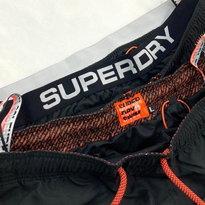 衝評 現貨 8348 CD5 黑色 鬆緊 抽繩 泳褲 極度乾燥 透氣 游泳褲 superdry 短褲