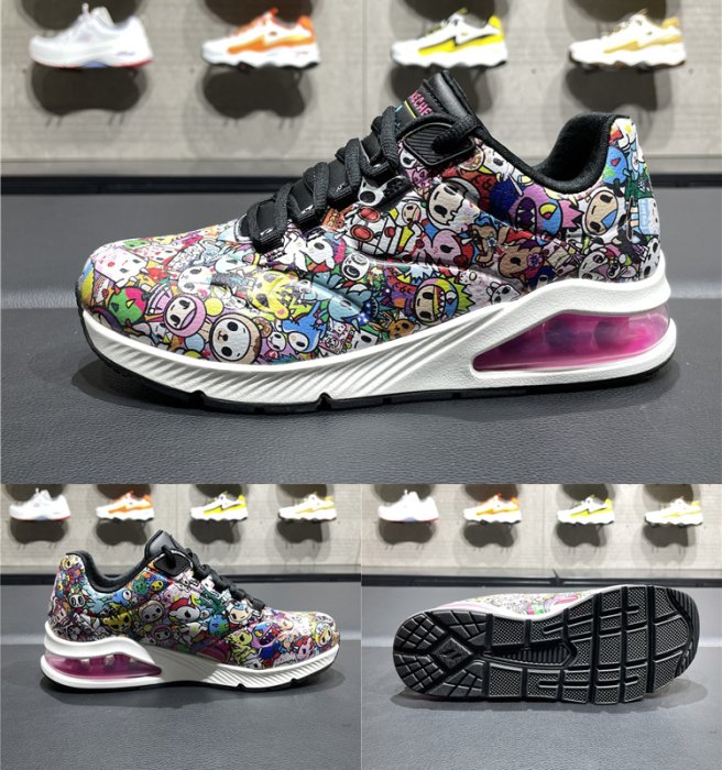 新款 Skechers斯凱奇 女鞋 TokiDoki 聯名款 潮牌時尚 氣墊鞋 休閒鞋 耐磨 緩震 運動鞋 155226