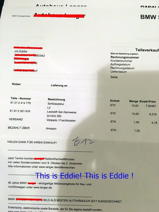 【This is Eddie】BMW 德國原廠補漆筆全車系適用!(部分現貨)