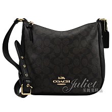 【茱麗葉精品】全新精品 COACH 專櫃商品 C1649 ELLIE 經典PVC印花拼接皮革斜背包.深咖/黑 現貨