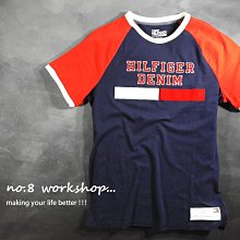 【TH男生館】☆【TOMMY HILFIGER LOGO絨布印圖 短袖T恤】☆【TOM001H2】(XS-S-L)