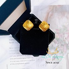 【黎都精品】CHANEL 香奈兒 金色 方型 雙C 夾式 耳環