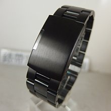 【錶帶家】『嚴選』高級黑色PVD不銹鋼實心錶帶 18mm 20mm 22mm 24mm 代用智慧表或同尺寸各式手錶