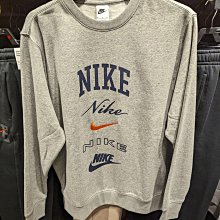 南🔥2024 2月 NIKE Club Fleece 長袖上衣 長T 鋪棉 刺繡 保暖 男款 灰 FN2611-063