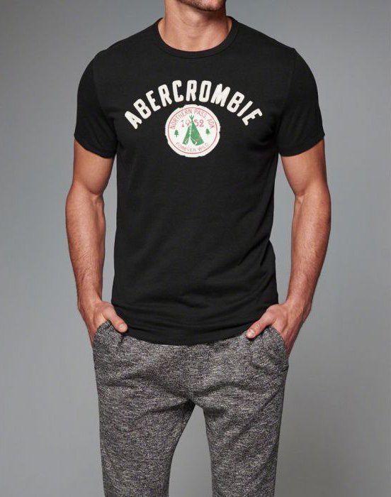 美國百分百【Abercrombie & Fitch】T恤 AF 短袖 T-shirt 麋鹿 logo M 深藍 G611