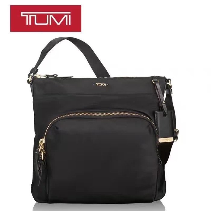 【全新正貨私家珍藏】Tumi Capri 黑色尼龍布休閒單肩斜挎包 0484785D