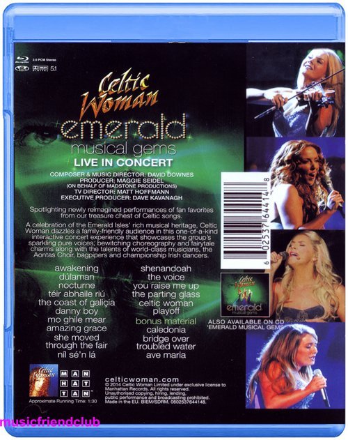 熱銷直出 天使女伶 Celtic Woman Emerald Musical Gems (藍光BD25G)蝉韵文化音像BD藍光