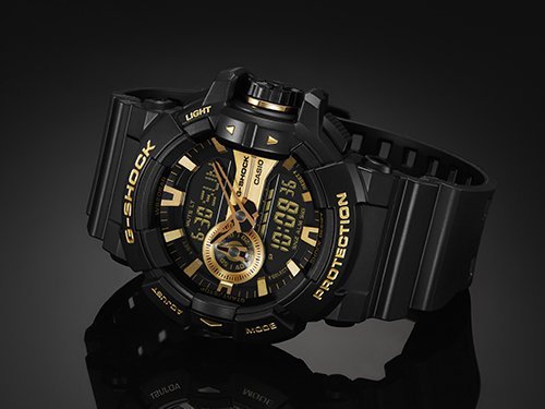 【金台鐘錶】CASIO卡西歐 G-SHOCK 大錶徑 多層次錶盤 黑金 GA-400GB-1A9 GA-400GB