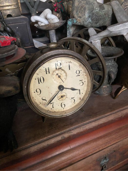 阿公的舊情人 早期 機械 鬧鐘 日本製 銅製 老時鐘